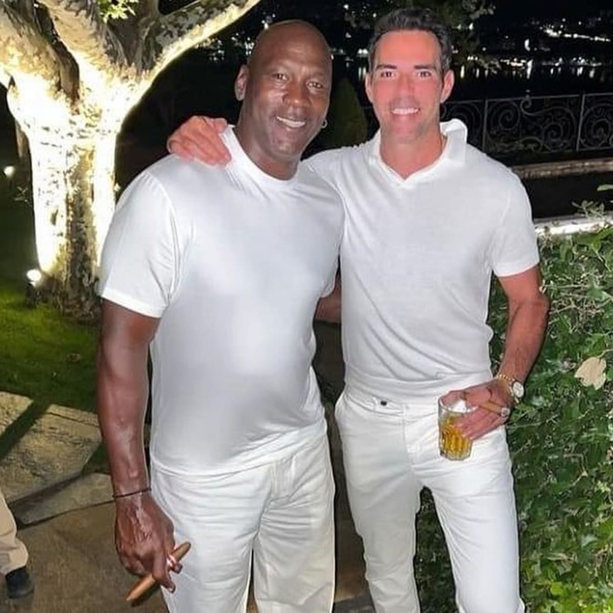Michael Jordan Spotted In Italy In All White Clothes With Cigar In His Hand At A Party Fadeaway World