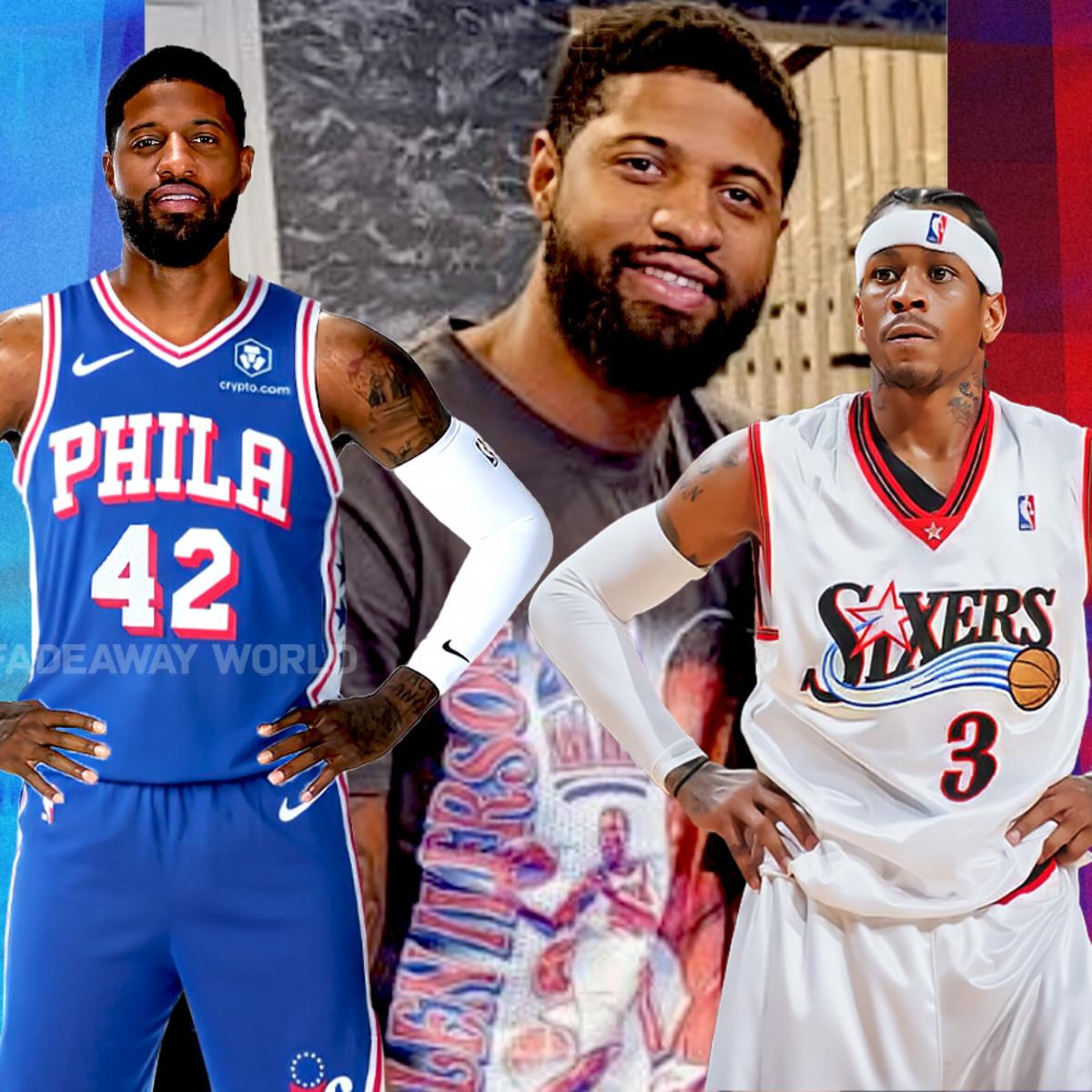Paul George Wore An Allen Iverson MVP T Shirt During Sixers Free Agent Meeting Fadeaway World