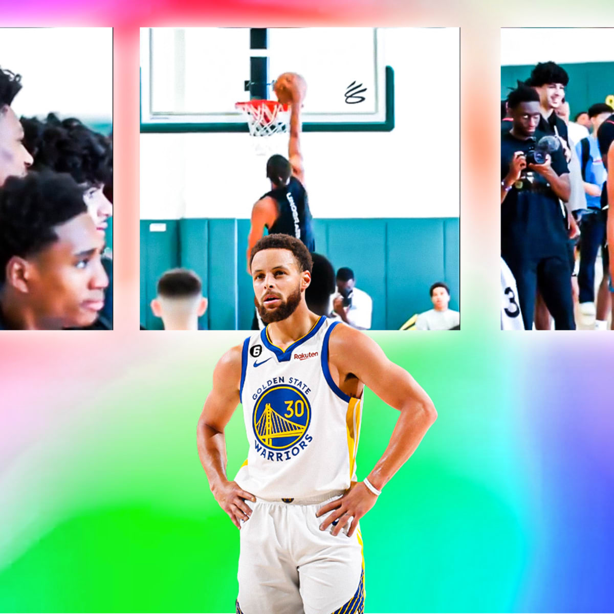 Video Stephen Curry Misses Windmill Dunk But Reminds The Young Kids Watching Of His Greatness Fadeaway World