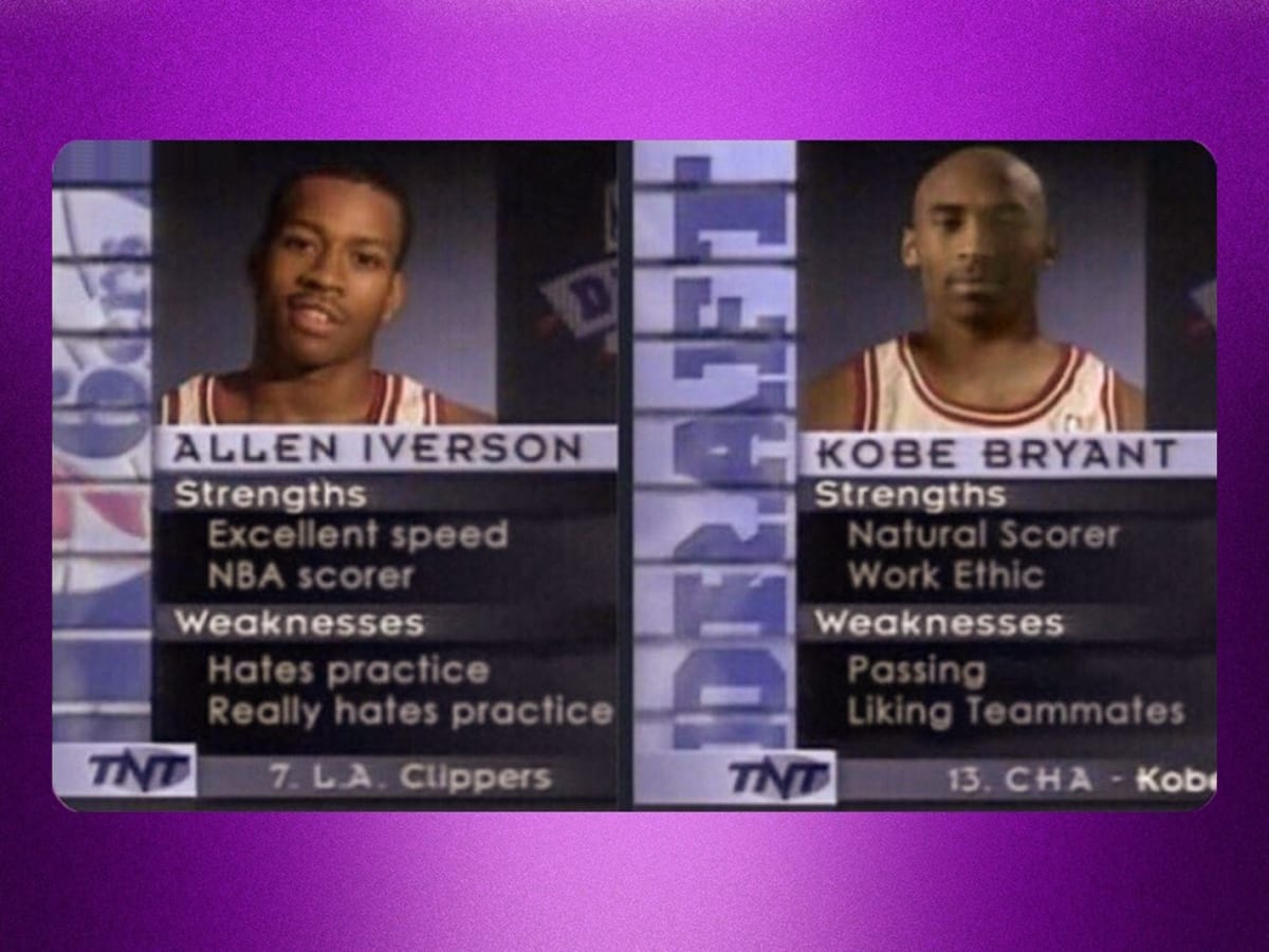 Kobe Bryant, Allen Iverson's Epic Pre-Draft Evaluations: Kobe Didn't Like  To Pass The Ball, Iverson Really Hated Practice - Fadeaway World