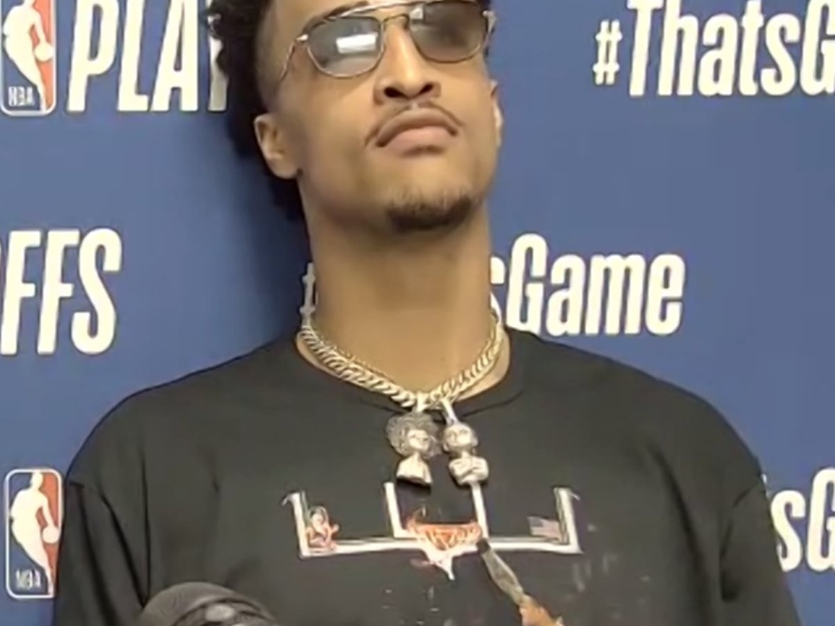 John Collins Pulled Up to His Interview Wearing a Shirt of Him