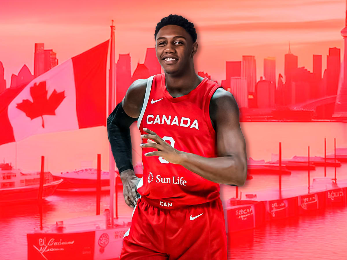 RJ Barrett's Griddy reaction to Canada securing spot in 2024 Olympics