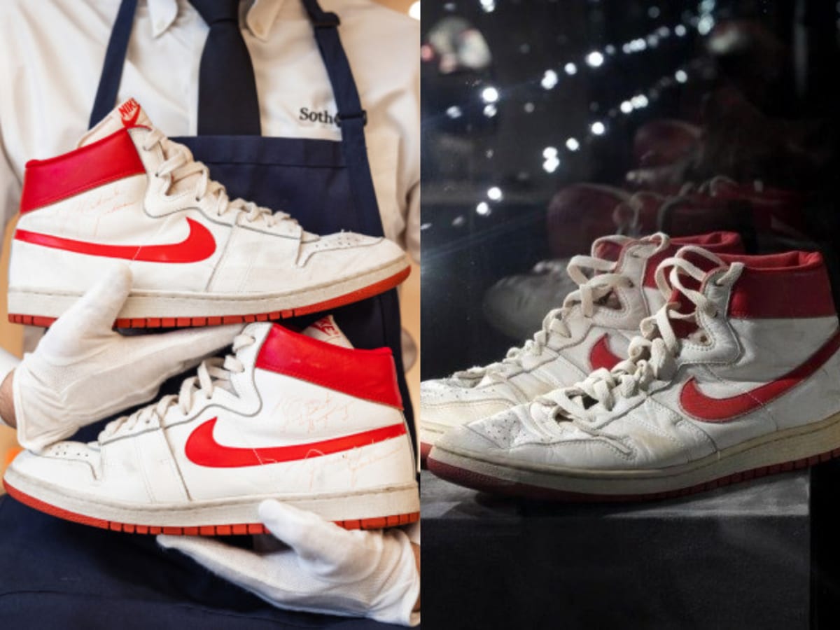 Michael Jordan s 1984 First Game Worn Nike Air Sold For 1.5 Million Fadeaway World