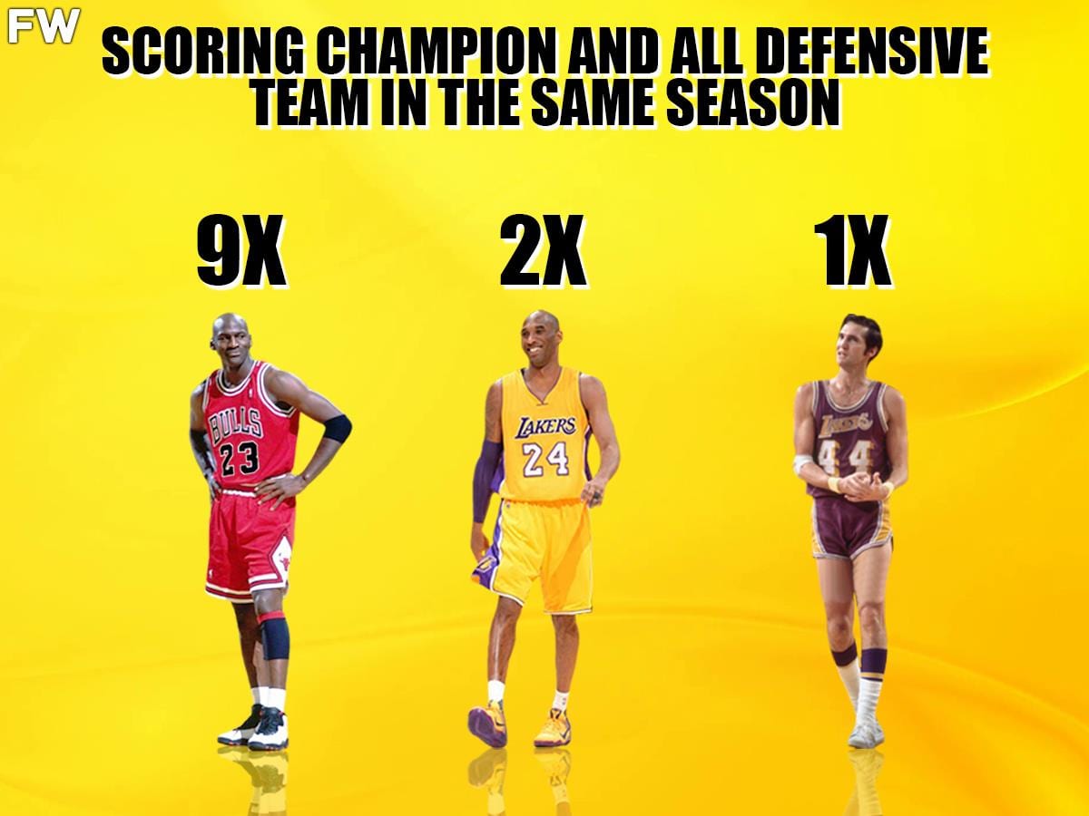Michael Jordan Kobe Bryant And Jerry West Are The Only Players To Lead The NBA In Scoring And Make The All Defensive Team In The Same Season Fadeaway World