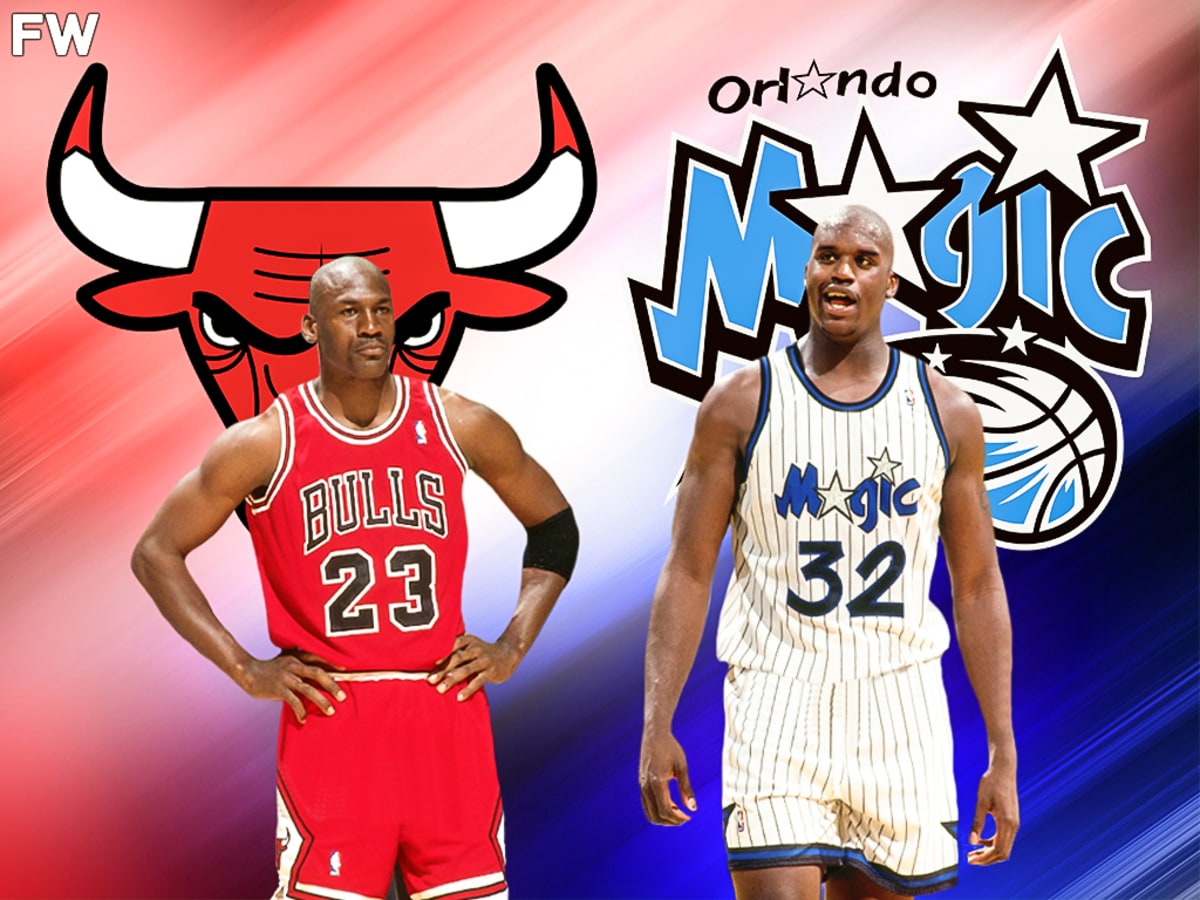 Video Michael Jordan Assists Himself In Mid Air And Scored Against Shaquille O Neal And The Entire Orlando Magic Team Fadeaway World
