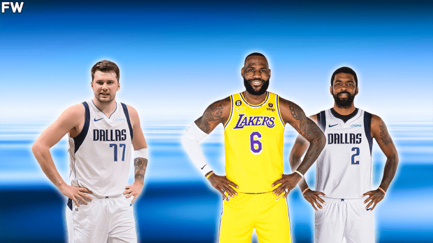 Luka Doncic's Jealous Stare At LeBron James And Kyrie Irving Goes Viral -  Fadeaway World