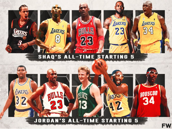 Shaquille Oneals All Time Starting 5 Vs Michael Jordans All Time Starting 5 Who Wins This 