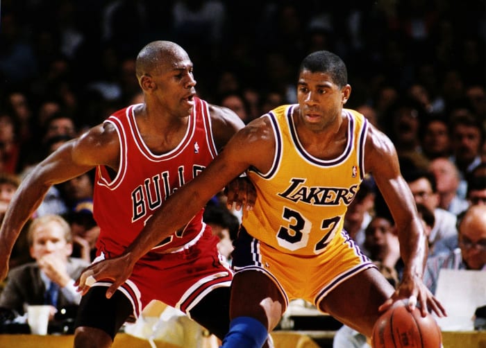 Michael Jordan, Magic Johnson, Scottie Pippen game-worn shoes up for  auction - Deseret News