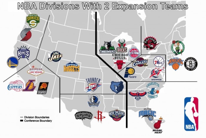 The Idea For 32 Teams In The Nba Seattle And Vegas In The West Minnesota In The East 