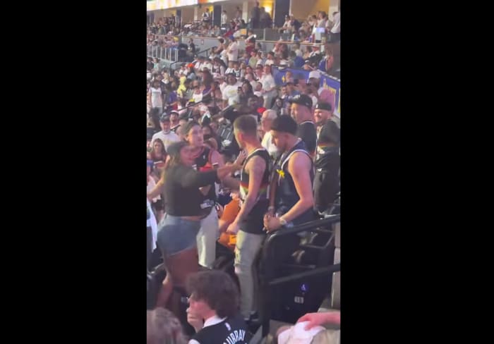 suns nuggets fight in stands