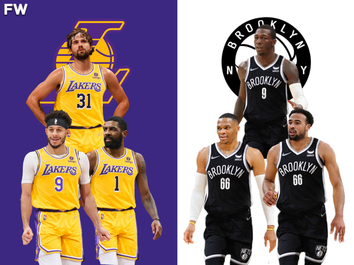 Znawca NBA mówi, że widzi scenariusz, w którym Los Angeles Lakers lądują Kyrie Irving, Joe Harris i Seth Curry dla Russella Westbrooka, Tallina Hortona Tuckera i Kendricka Noone
