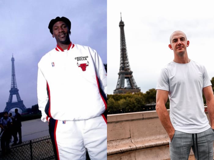 NBA Fans React To Alex Caruso Recreating Michael Jordan's Iconic Picture In Front Of Eiffel Tower: 