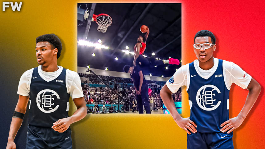 NBA Fans React To Bronny James Dunking Over Bryce In Viral Dunk Contest ...