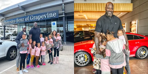 Shaquille O’Neal Buys Family of 11 a 15-Passenger Van, a New Truck, and Took Them Out to Dinner