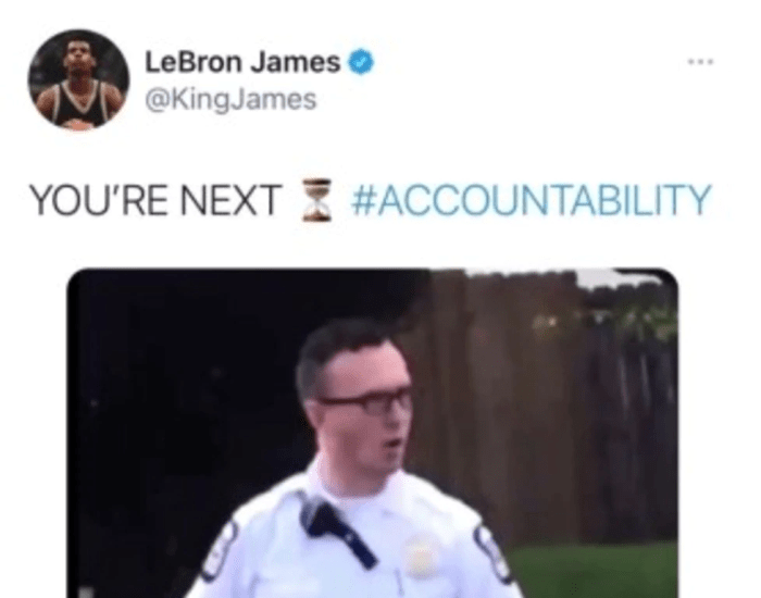 lebron james twitter post today