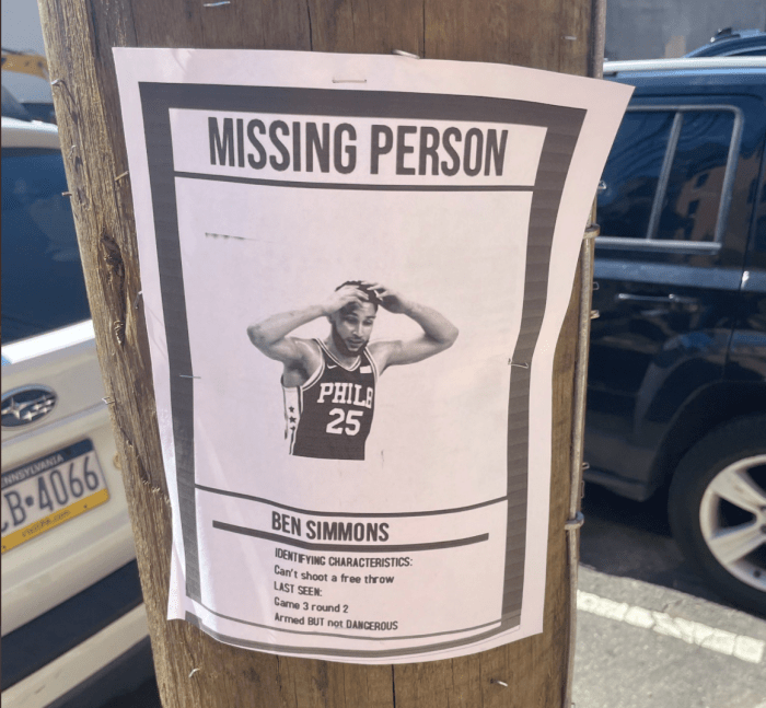 Sixers Fans Destroy Ben Simmons, Post Missing Person Flyers In