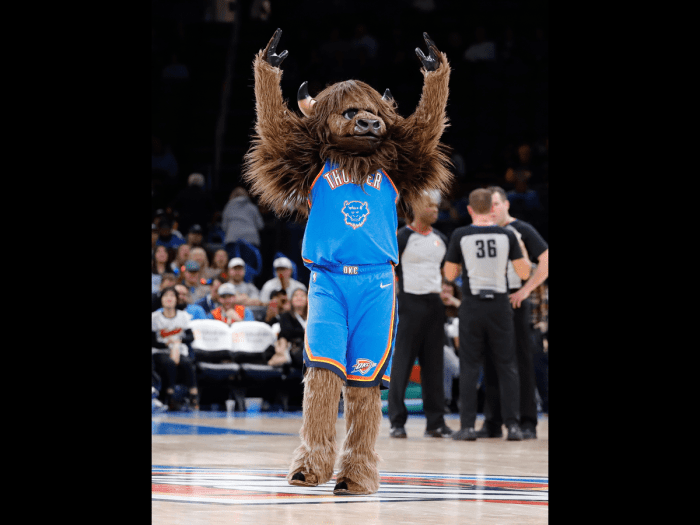 OKC Thunder Mascot Gives Reporter The Fright Of Their Life - Fadeaway World