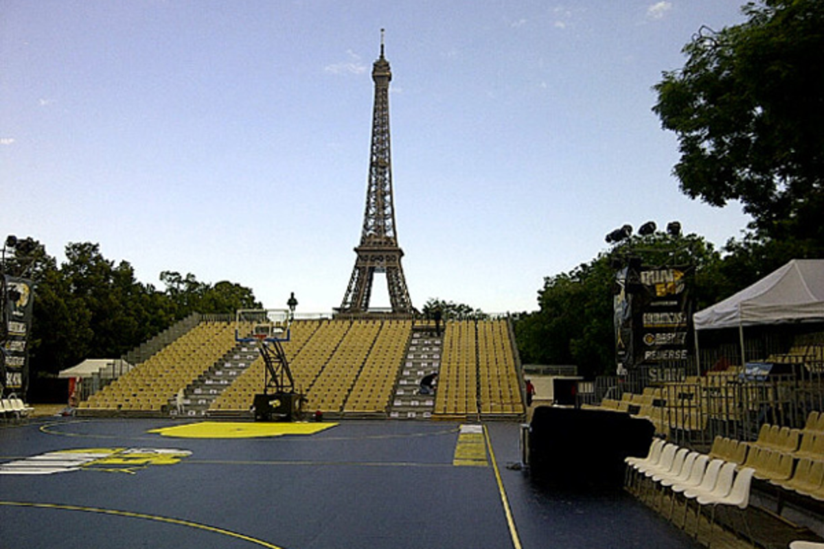 Temporary Quai 54 Basketball Court In Front Of Eiffel Tower (Paris)