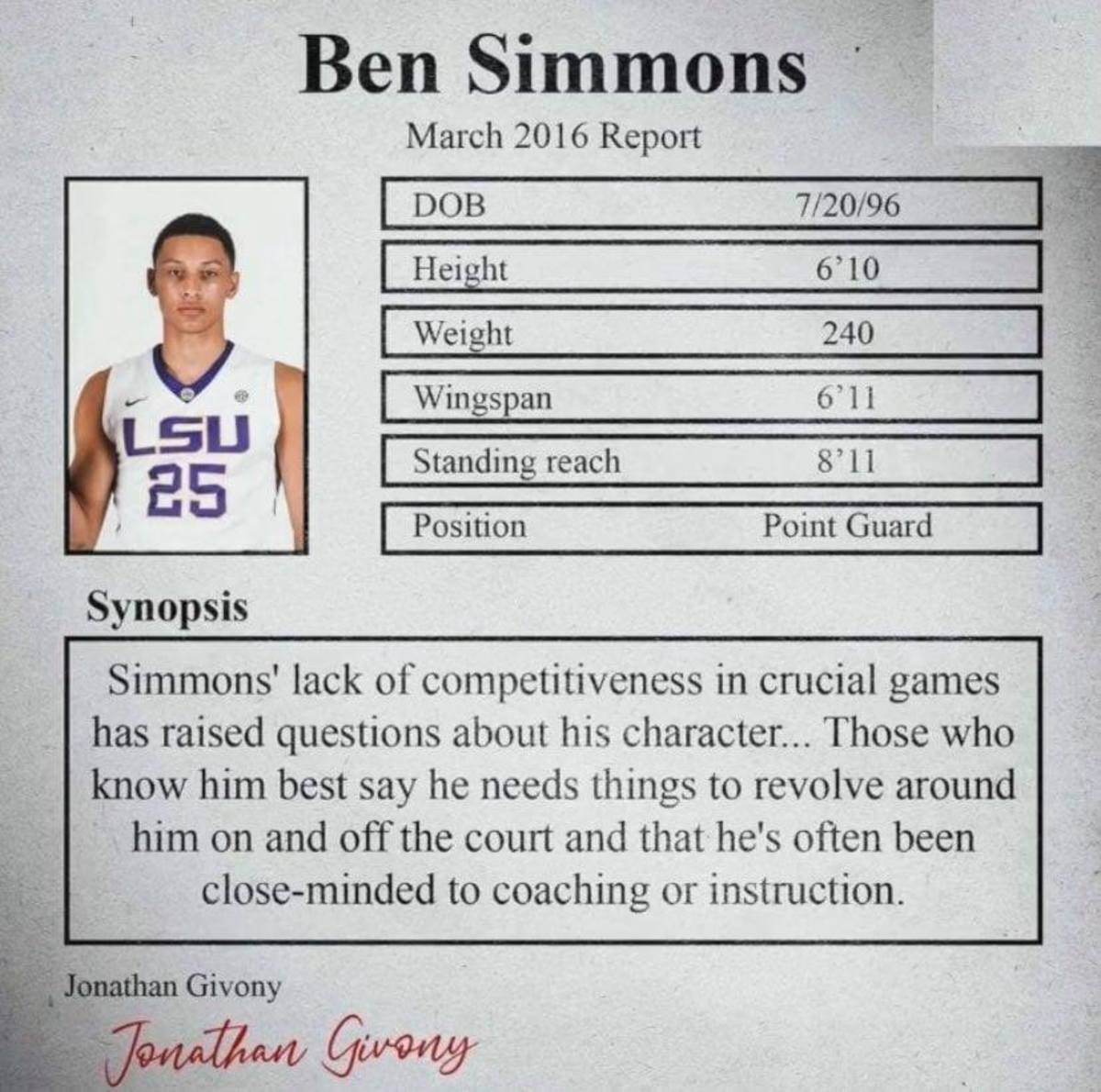 Ben Simmons pre-draft