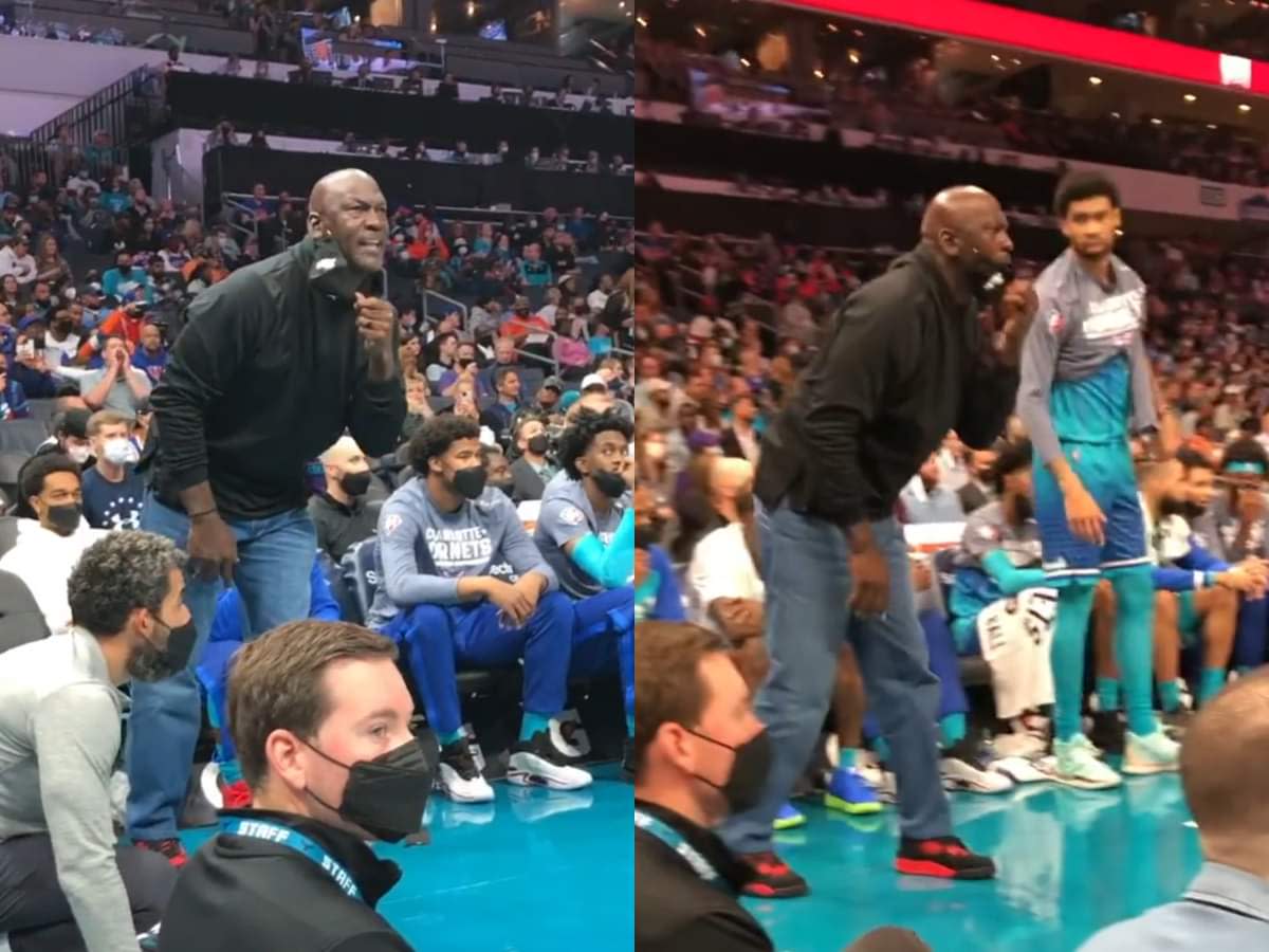 NBA Fan Records Michael Jordan Yelling At A Referee: "CJ What You Looking At? Common, Man!"