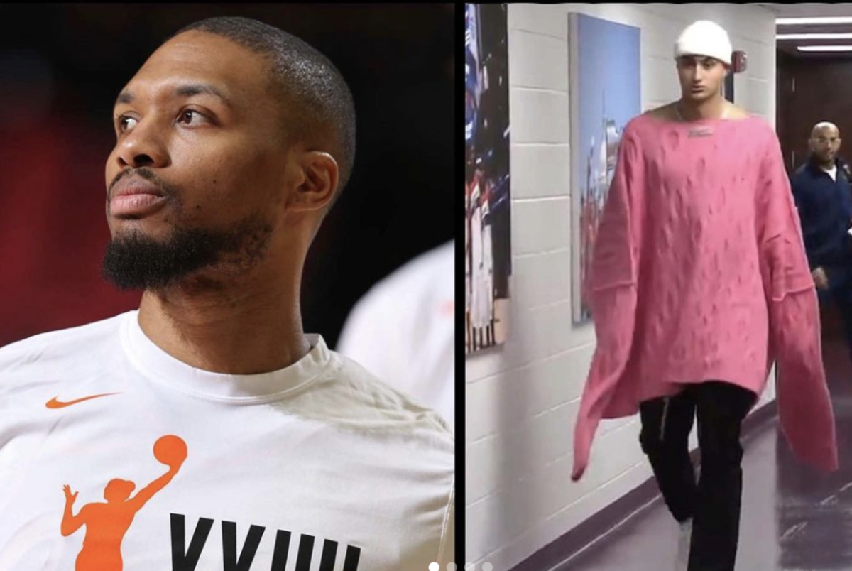 Damian Lillard Roasts Kyle Kuzma For Bizarre Pre-Game Fit: "Me And "Fashion" Goin In Opposite Directions."