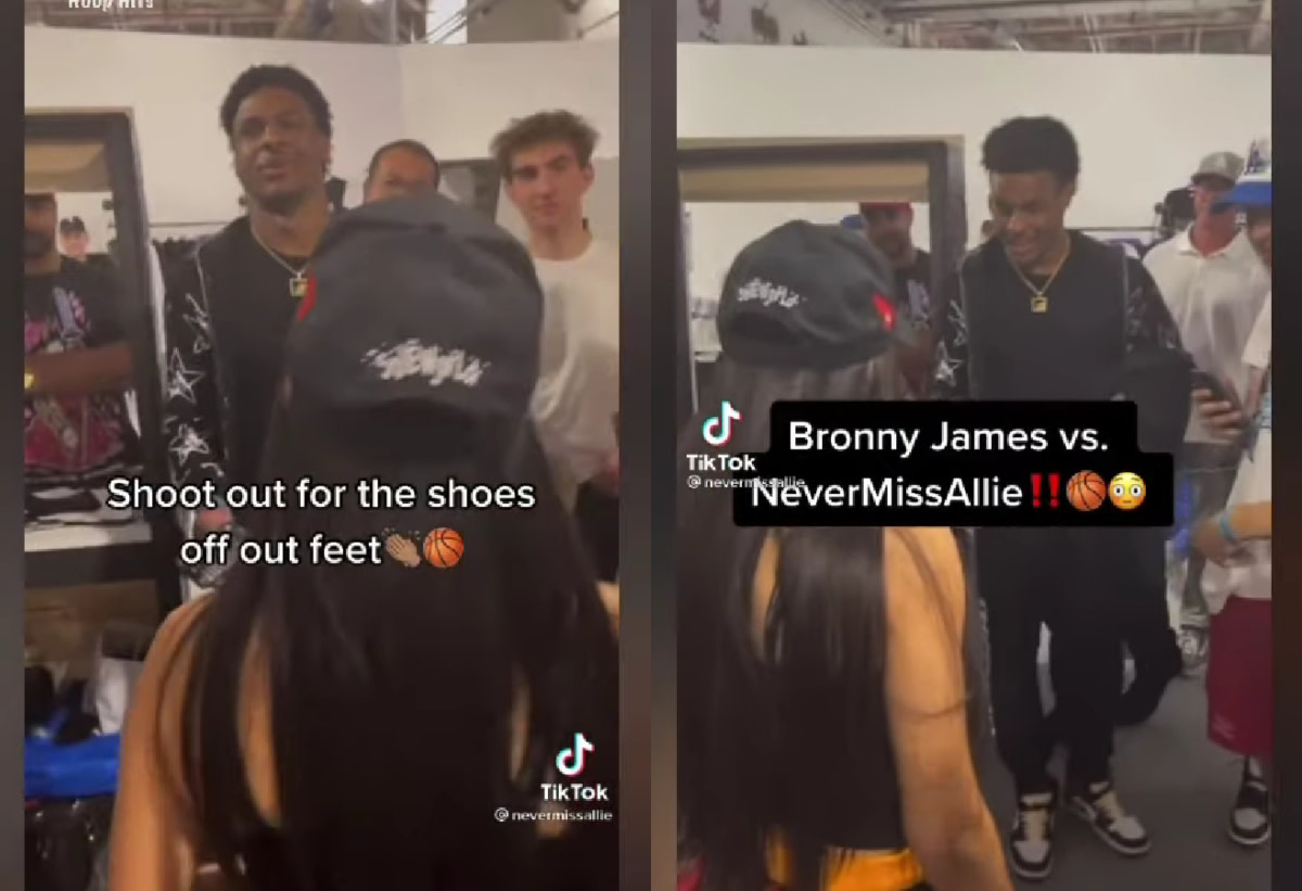 Bronny James Had To Give His Shoes After Losing The FT Competition Against Never Miss Allie