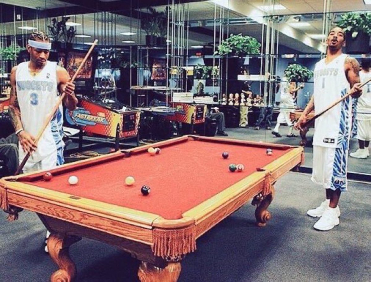 Iconic Picture Of Allen Iverson And JR Smith Playing Pool During Halftime Goes Viral