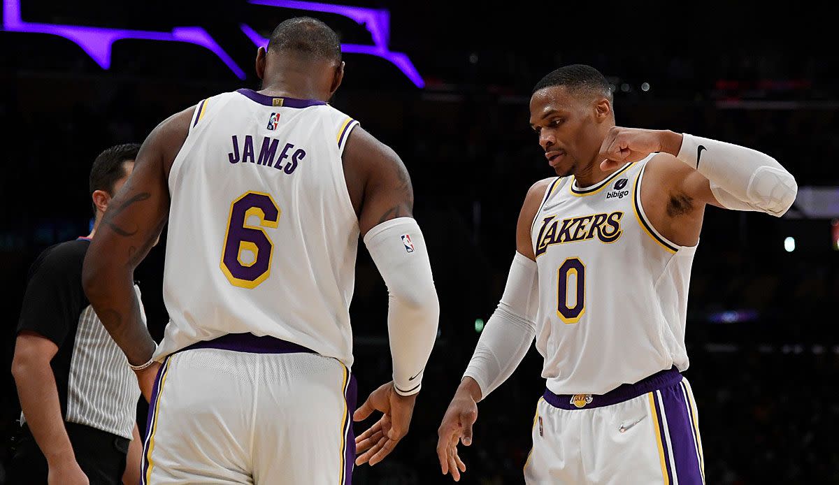 LeBron James Shows Support To Russell Westbrook After Lakers-Nets Game: “I Think His Decision-Making Was Spectacular Tonight... He Gave Us Extra Possessions, He Just Missed A Lot Of Looks Around The Basket Which I Know He Can't Stand As Well."