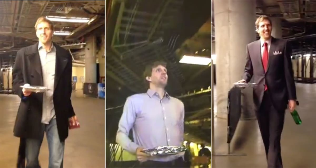Dirk Nowitzki's Legendary Arrivals To The Arena With Food Plates On Game Days