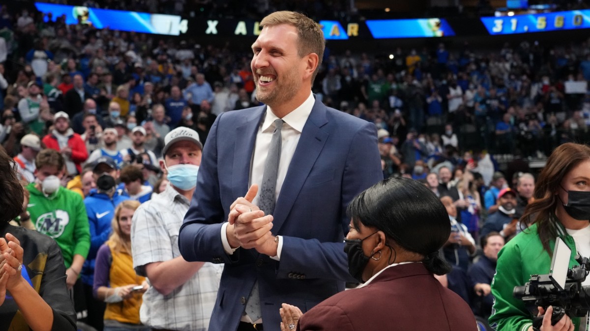 Dirk Nowitzki Roasted His Father In Law During His Jersey Retirement: "Thanks For Coming All The Way From Sweden, But What I Appreciate Most About You Is Your Daughter."