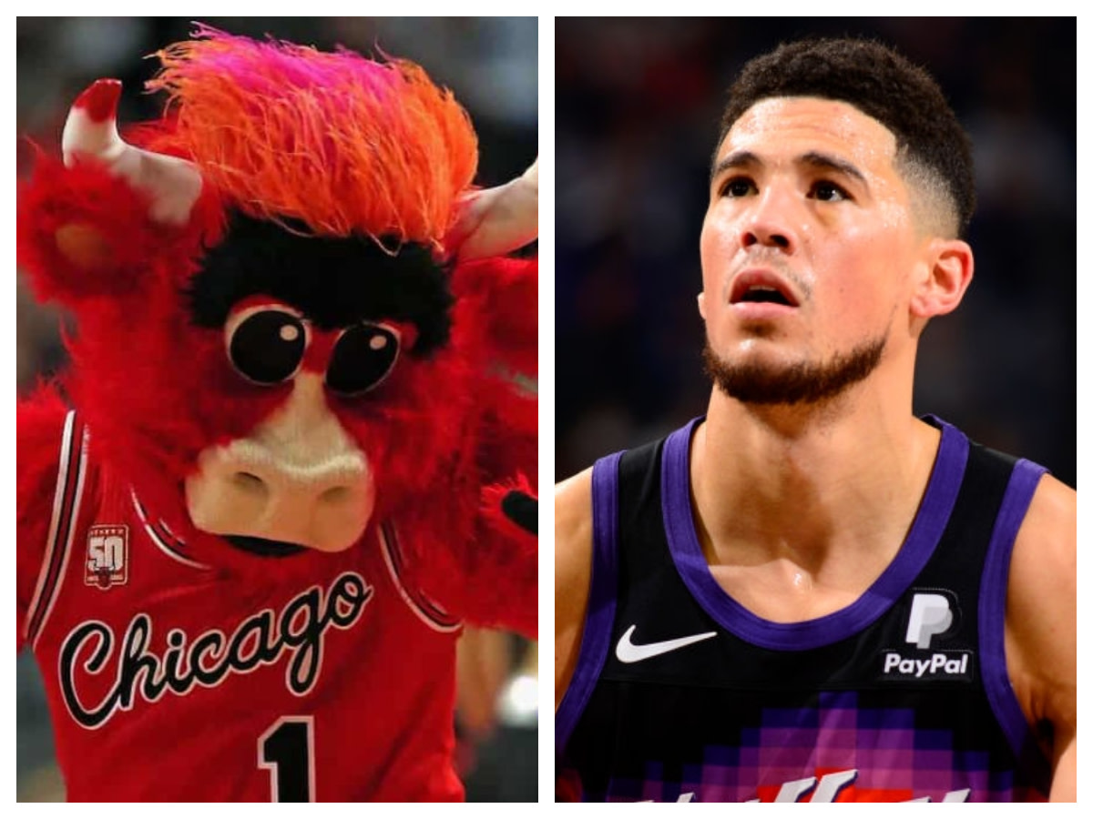 The Chicago Bulls Mascot Was Dragged Away By Security After Trying To Distract Devin Booker During Phoenix's Win