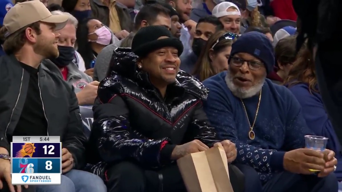 NBA Fans React To Allen Iverson Looking Baked While Sitting Courtside At Sixers-Suns Game