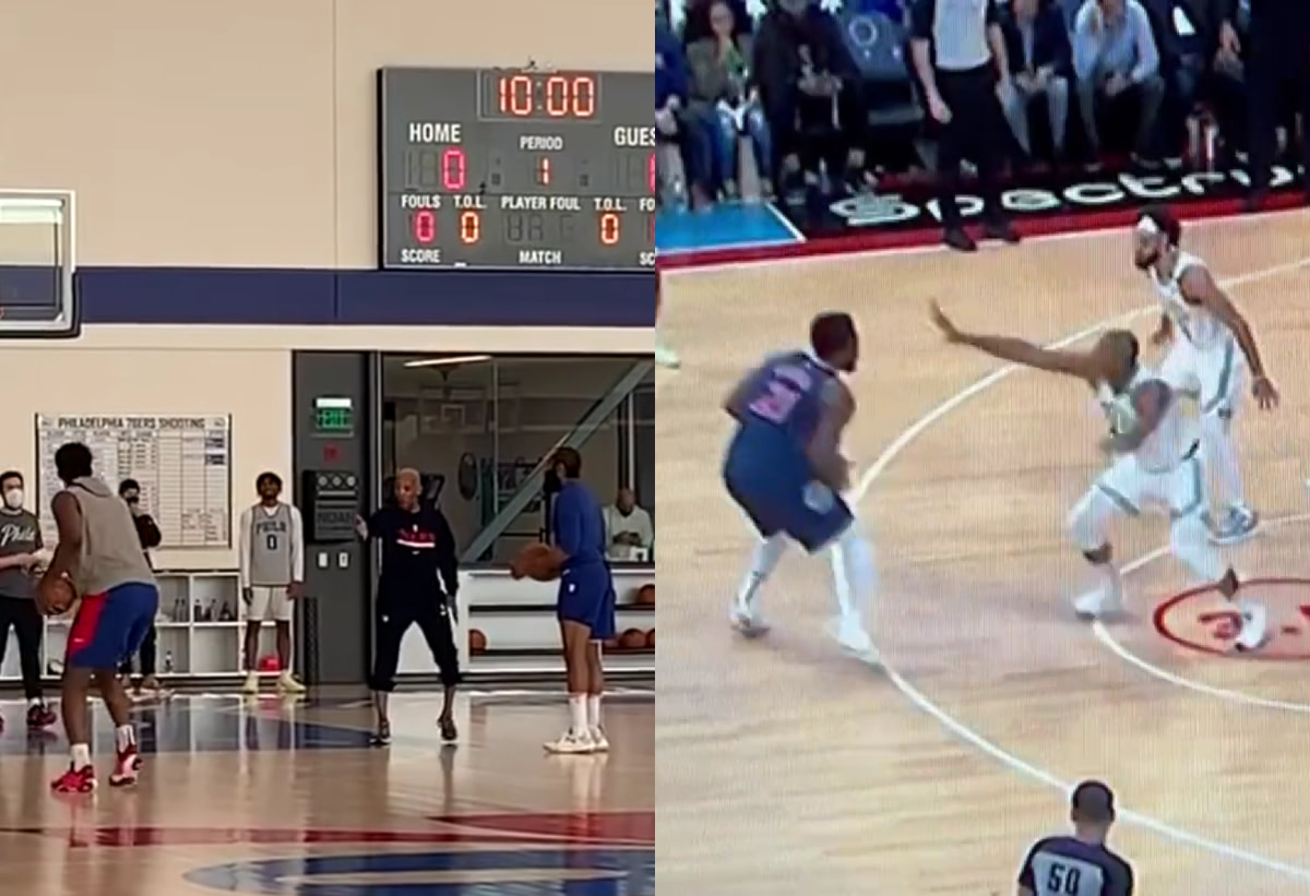 After Learning From James Harden, Joel Embiid Tried His Signature Step-Back And Traveled