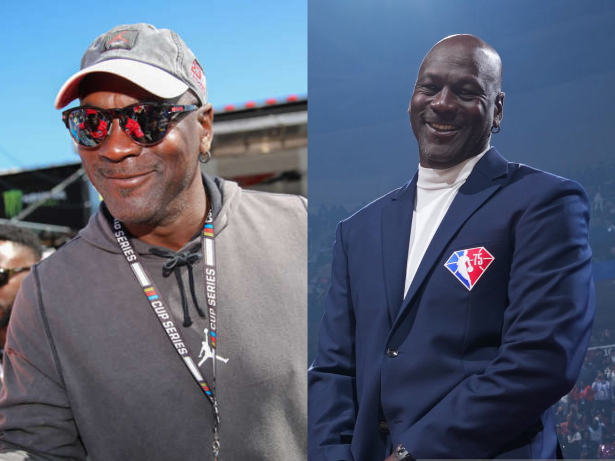 Michael Jordan Was At Daytona 500, Hopped In His Jet, Shows At The All-Star Event, Stepping In The Middle Of The Top 75 Ring And Decided To End The Argument Of Who The Greatest Player Of All Time Is
