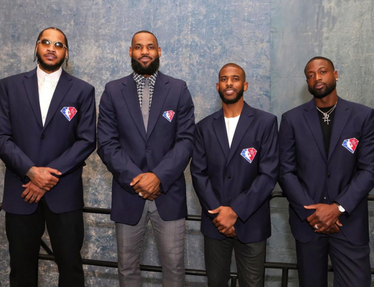 LeBron James Shares A Classy Photo With Carmelo Anthony, Chris Paul And Dwyane Wade: "Brotherhood Is Top 75! Love You Men!"