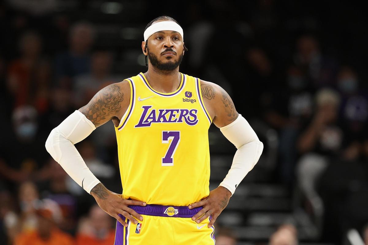 carmelo anthony lakers jersey white