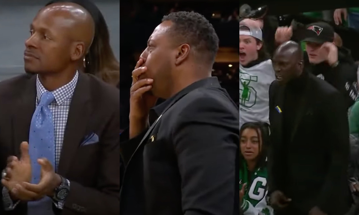 Three Different Reactions From Kevin Garnett, Ray Allen, And Paul Pierce After Jaylen Brown's Incredible Poster: "Ray Allen Looked Ecstatic"