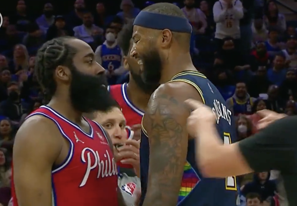 James Harden Confronted Boogie Cousins After A Foul, But Boogie Just Laughed In His Face