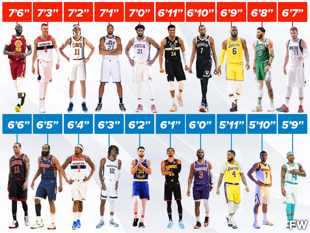 Ranking The Best NBA Players By Height Fadeaway World