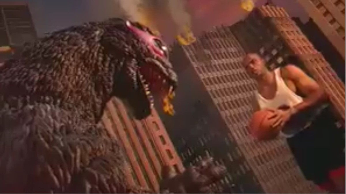 Charles Played Against Godzilla In A Hilarious Nike Commercial: “The Are Looking For A Big Man.” Fadeaway World
