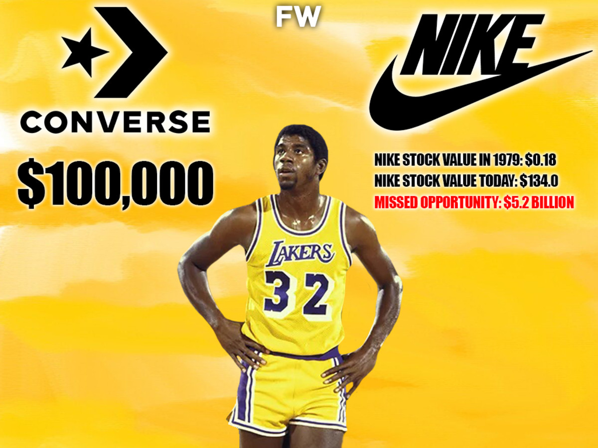 Magic Johnson Chose Converse Over Nike And Missed A Chance To Earn $5.2 Billion: Nike Offered Him $1 For Every Pair Of Shoes Sold And 100,00 Shares Worth $0.18 At The Time