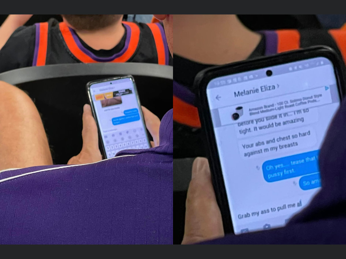 Suns Fan Was Caught Sending Naughty Messages In The Middle Of Game 2 vs. Mavericks