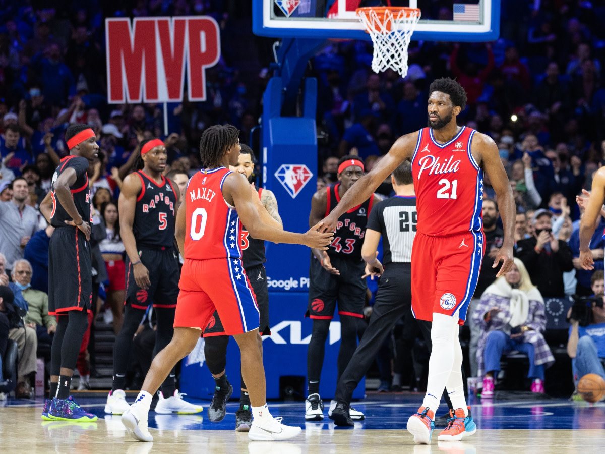 Tyrese Maxey Praises Joel Embiid For Being 'Resilient': "Thumb, Mask, Concussion, Broken Face... He’s The MVP For A Reason."