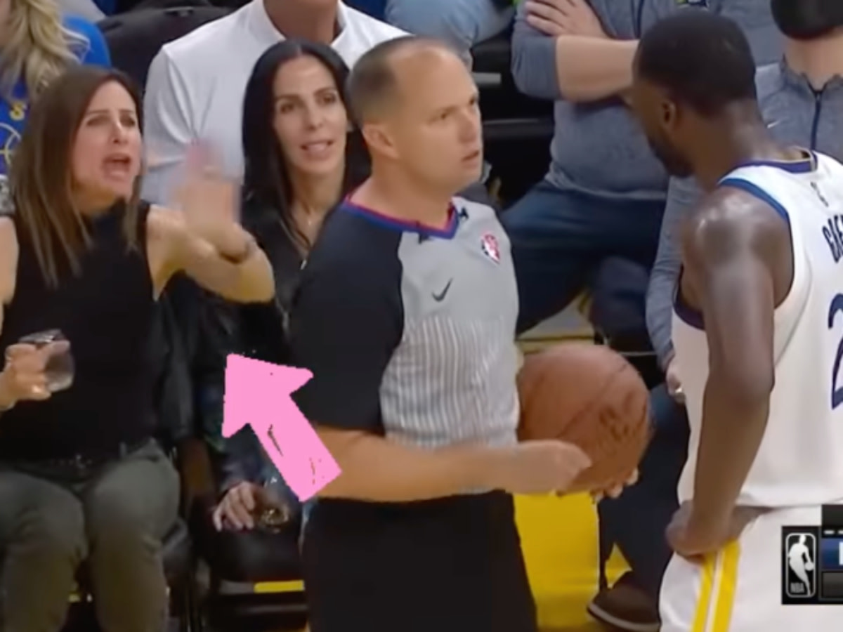 A Lady Spotted Trying To Calm Draymond Green Down To Help Him Avoid Getting A Technical Foul