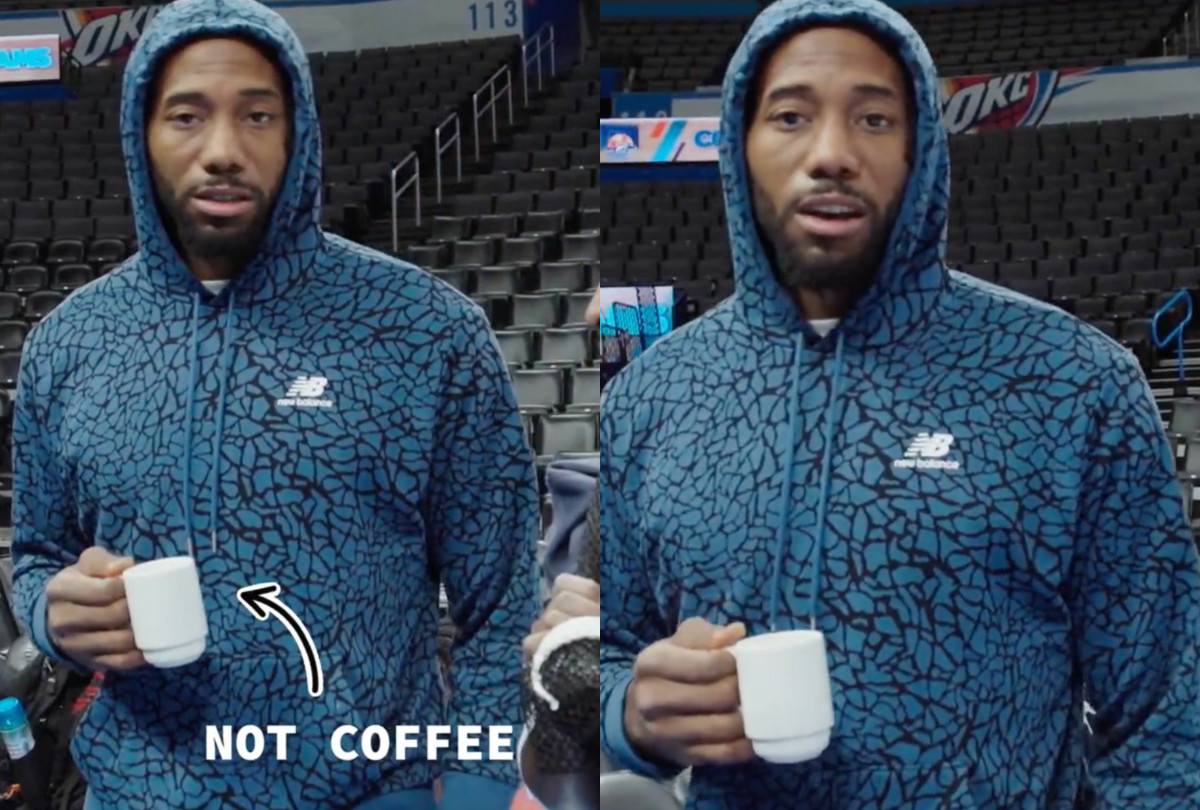 Kawhi Leonard Responded To Cameraman Asking Him If He Was Drinking Coffee: “It Ain’t Coffee… Alkaline, My Guy. Lime Juice And Hot Water.”