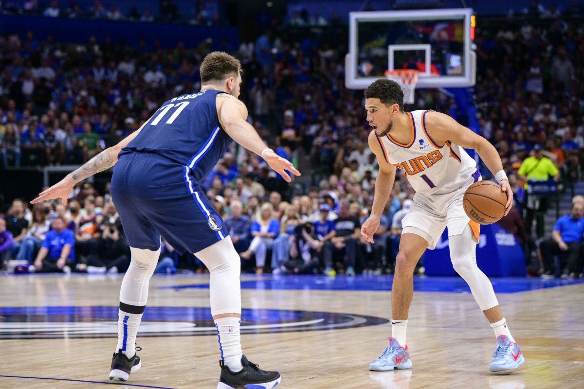 Luka Doncic Unfazed By Devin Booker Imitating Him While Flopping: "I Don't Really Care"