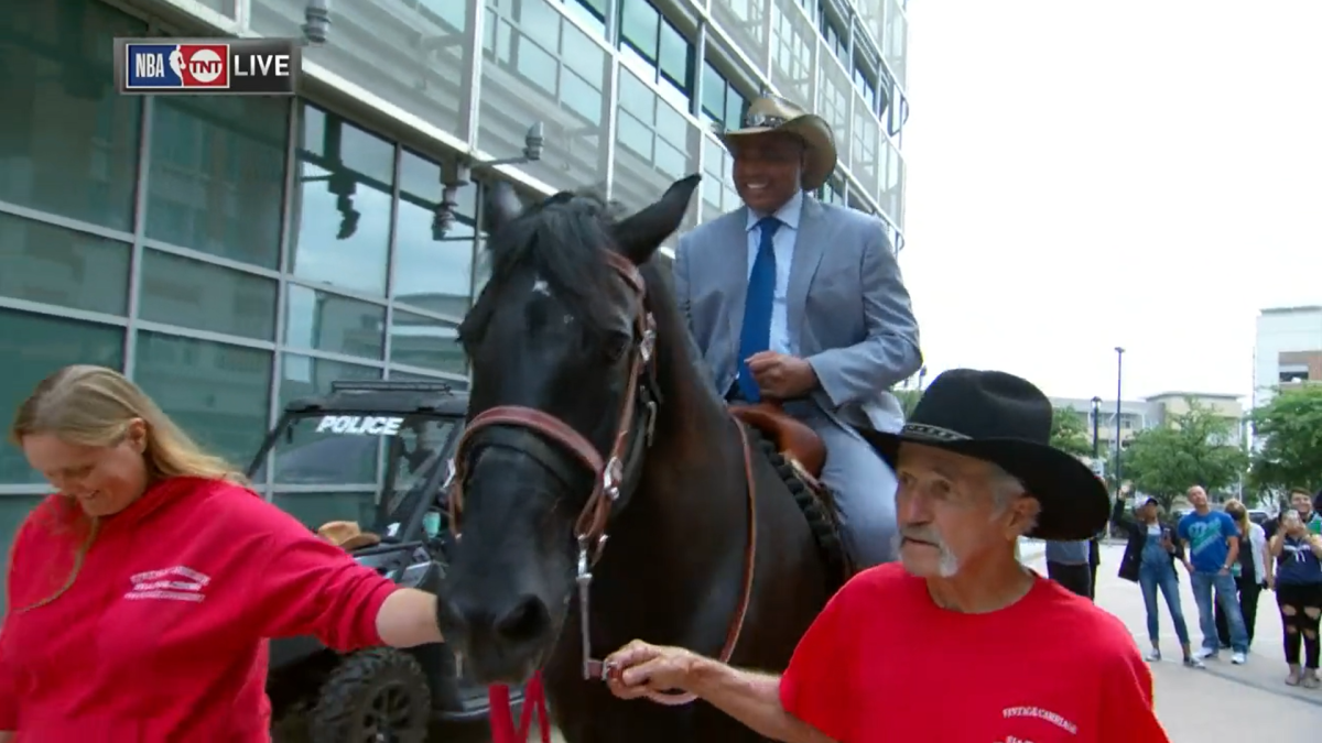 Video: Charles Barkley Shows Up To Game 3 In Dallas Riding On a Horse