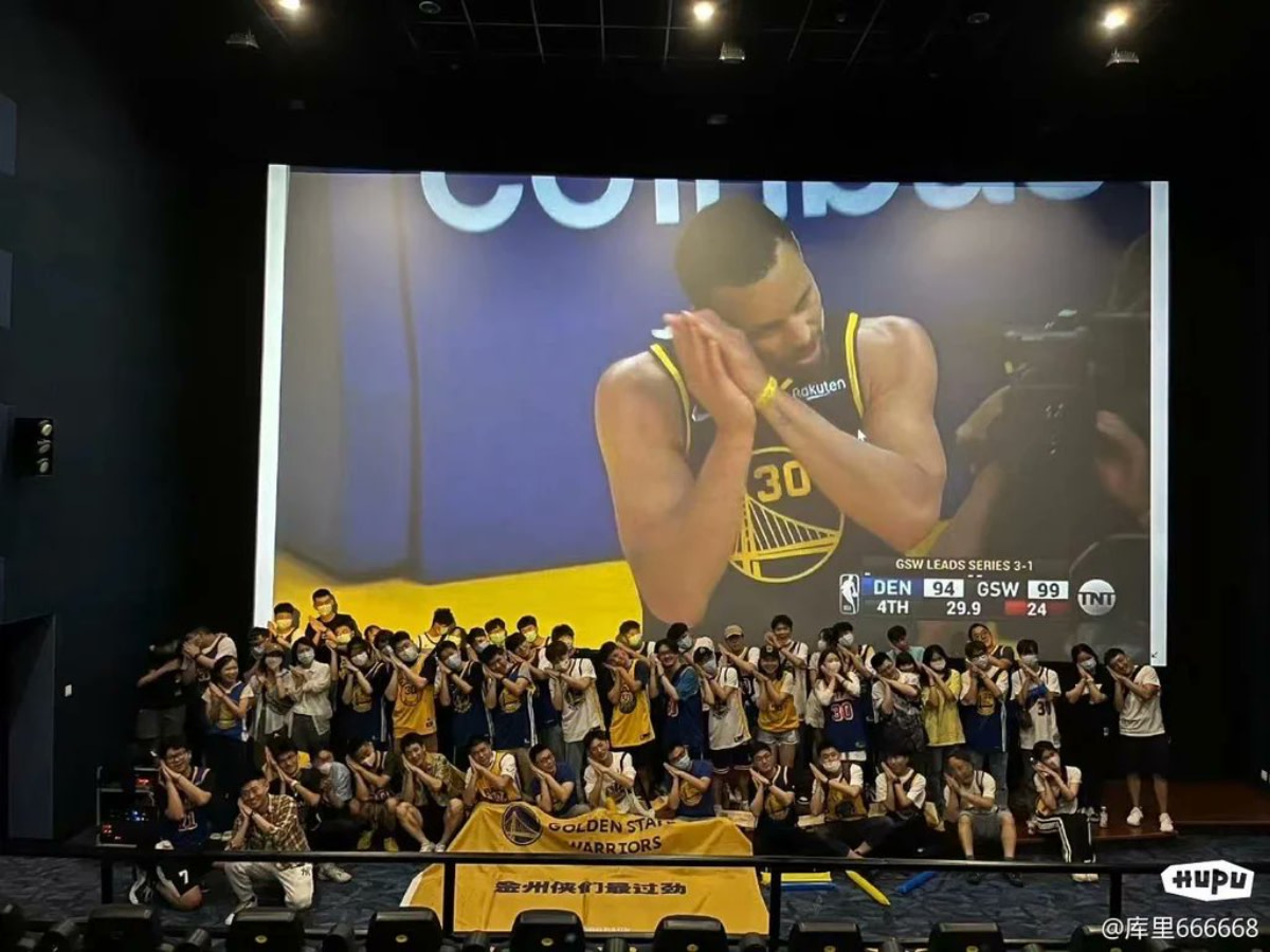 Chinese Warriors Fans Celebrate As They Mimic Stephen Curry's 'Night Night' Celebration At A Watch Party