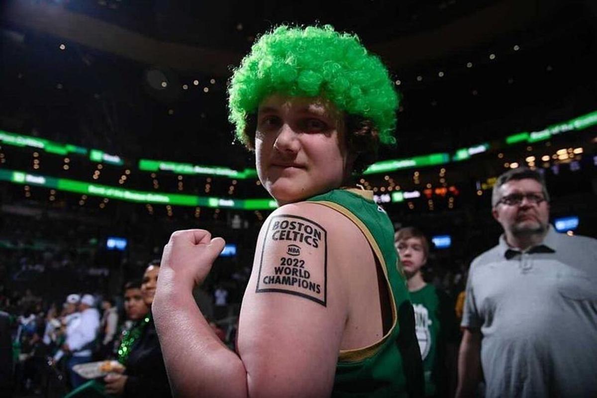 A Boston Celtics Fan Tattooed '2022 NBA Champions' On His Shoulder In March, And It Could Be Coming True