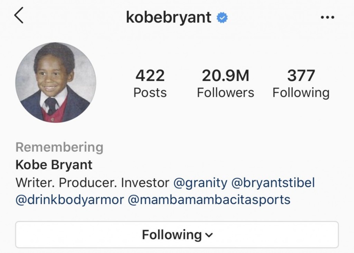 Kobe Bryant’s Instagram Page Has Been Updated To ‘Remembering Kobe Bryant’